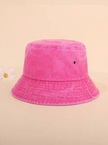 1pc Unisex Solid Color Retro Foldable Bucket Hat, Vintage Washed Outdoor Sun Protection Hat, Suitable For Everyday Use,Holiday,Festival - Solid Color - View 13