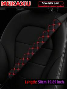 MEIKAXIU 1pc Embroidered Fabric Air Permeable Extra Long Car Seat Belt Cover Protector Pad, 50cm/19.69 Inches, Auto Accessories - 50cm 19.69 Inches - View 2