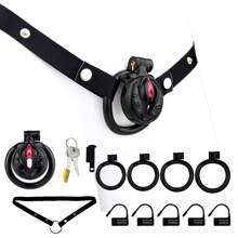 1pc Resin Male Confinement Erotic Chastity Device, Lightweight Outing, Sm Alternative Bondage Simulation Female Vulva, Male Sexy Crossdressing, Penis Lock, Simulation Lips Male One-Piece Chastity Lock Desire Control Anti-Escape