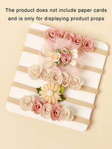 Set de 5 scrunchies con flores de rosa dulces para bebé, elásticos suaves sin carga, diseño de pétalos delicados, adorables para uso diario - Multicolor - Ver 8