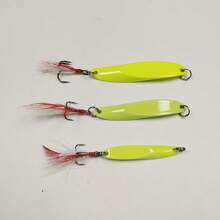 3 Stücke/Set 10g/20g/30g Metalllöffel Köder, drehende glänzende Klinge weicher Köder, schräg geschnittener leuchtender harter Köder für Weitwurfangeln vom Ufer aus