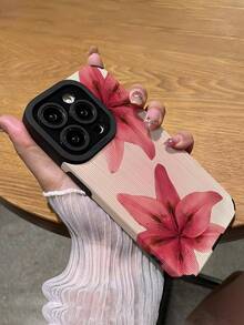 1 件复古白百合花卉图案垂直条纹仿皮软保护手机壳适用于 Apple 和各种型号防水防震防摔防刮 - 彩色 - 查看 5