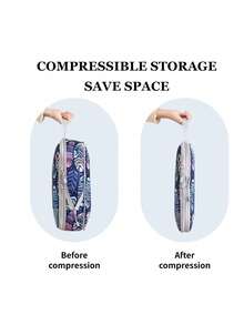4Pcs/Set High-Quality Print Compression Storage Bag Set, Travel Business Trip Luggage Clothes Organizer Underwear Clothes Organizing Storage Bag - Multicolor - View 8