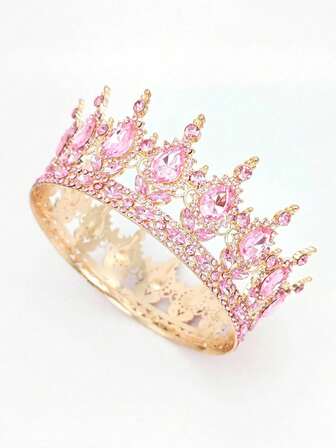 1 件精美水晶大皇冠蛋糕装饰皇冠蛋糕装饰适用于女孩生日派对蛋糕装饰