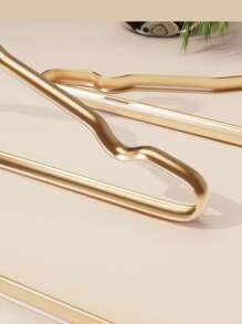3/5/10pcs Space Aluminum Alloy Hanger Household Clothes Hanger Non-Slip Traceless Clothes Holder Stainless Steel Clothes Hanger Light Luxury Gold Anti-Slip