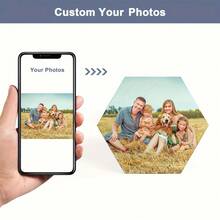 1/6/12 件 Kaket 定制六边形照片打印瓷砖 - 亚克力个性化拼贴墙面艺术，无需电力，适用于卧室、客厅的水平室内墙面装饰 - 情人节、母亲节、父亲节送给家人和朋友的礼物，视觉上吸引人的布局，装饰品 - 7.5*6.5inch - 查看 6