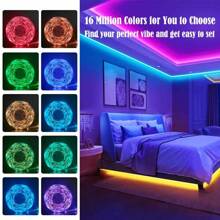 Striscia luminosa LED RGB 1M - 40M, alimentata tramite USB, viene fornita con telecomando a 24 pulsanti e controllo tramite app, illuminazione multicolore, ottima per la creazione di atmosfera nella camera da letto e per feste in casa