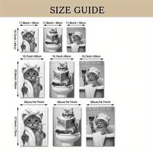 3 件可选画框帆布墙画，黑白可爱动物，现代简约抽象艺术装饰风格，有趣的猫咪，肖像方向，几何图案，带帆布艺术印刷，适用于浴室装饰、洗衣房、家居装饰、礼物，带画框的墙画
