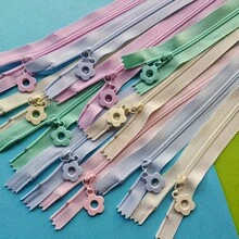 5pcs Random Color Flower Decor Zippers, 25cm Long Assorted Colored Zipper Pulls, Suitable For DIY Sewing, Crafts, Wallets - Multicolor - View 3