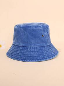1pc Unisex Solid Color Retro Foldable Bucket Hat, Vintage Washed Outdoor Sun Protection Hat, Suitable For Everyday Use,Holiday,Festival - Solid Color - View 6