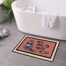 1pc 16"*24" 18"*30" Funny 'You Don't Even Live Here' All-Weather Doormat - Perfect Housewarming Or Birthday Gift,  Hand Wash, Rectangular Front Door Decor,Non-Slip Outdoor/Indoor Rubber Door Mats For Front Door/Garden/Kitchen/Bedroom