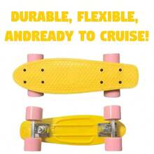 1pc 17/22 Inch Beginner Cruiser Skateboard, Lightweight PP Deck & High Rebound PU Wheels, Park & Outdoor Use All Season Skateboard, Suitable For All Skill Levels - Màu sắc ngẫu nhiên không có đèn flash - Xem 5
