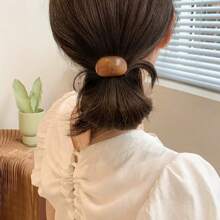 6-Piece Mixed Color Set Design With Curved Hair Cords, French Style Simple And Elegant High Elasticity Hair Accessories, Suitable For Women's Ponytails, Bun Heads, Hair Tie Ropes, Rubber Band Hair Accessories[Colors Will Vary Randomly - May Include Duplicates. Not Suitable For Those Who Require Specific Colors]