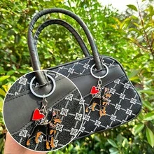 GNXT 1 Piece Cute Cartoon Doberman, Beagle, Pug Dog Keychain, Fashion Pet Dog Bag Charm Pendant, Personalized Party Small Gift - Multicolor - View 2