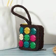 Bohemian Retro Mini Square Wallet Pouch Cute And Portable Suitable For Small Change For Women Wallet Purse Wallet Wristlet Wallet Coin Wallet Mini Wallet Travel Wallet