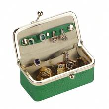 Royal Bagger Genuine Leather Jewelry Box, Mini Case For Rings, Necklaces & Earrings, Kiss Lock Coin Purse For Women - 深紫色 - 查看 7