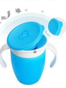 360°防漏、不含 PVC 的幼儿吸管杯，配有易握手柄 - 耐用、可手洗的饮水训练水壶 - 彩色 - 查看 10