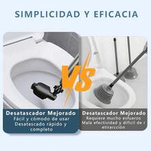 LLXXM Kit Destapador de Baño 8 en 1 de Acero Inoxidable, Incluye Desatascador Inflable para Inodoros, Tuberías de Cocina y Lavabos + Guantes de Limpieza Gratis - blanco - Ver 3