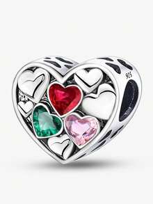 1PC 925 Sterling Silver Heart To Heart Beads Pendant Beads Pendant Ball Suitable For Bracelets DIY Women's Jewelry - Gather - View 14