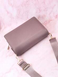 New Messenger Bag A Multi-Function Large-Capacity Double-Layer Zipper Mobile Phone Wallet Fashion Simple And Delicious Soft Image Leisure Holiday Dating For Women Wallet Purse Wallet - Purple - View 4