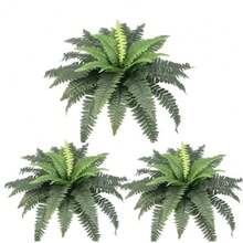 Large Artificial Boston Fern Plant, Realistic Faux Fern Decor For Indoor And Outdoor Use - Multicolor - View 12