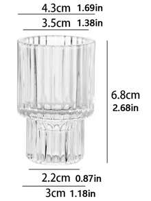 6 个玻璃烛台 - 透明小锥形烛台，婚礼装饰桌的中心装饰品，适合烛台、圣诞派对、客厅、晚宴和降临节使用