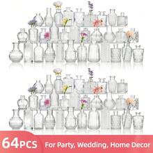 Tomnk Wholesale Glass Bud Vases Bulk Set Of 64 – Small Business Bulk Purchase For Flower, Rustic Weddings, Centerpieces & Home Decor | Discount Small Order Vases For Florists & Event Planners, Mother's Day Decor, Ideal Mother's Day Gift - Trong sáng - Xem 1