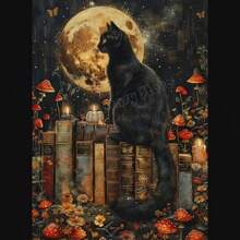 1pc/3PCS Wall Arts Posters Animals Botanical Antique Dark Academy Wind Bookstore Owl And Flower Books Illustration Poster Canvas Painting Wall Art Painting Home Library Decoration Frameless/Framed Canvas Art