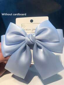 1pc Women Solid Color Silk Ribbon Fashion Bow Hair Clip, Elegant Lady Hair Accessory With Ribbon And Tassel Decor, Ponytail Clip Claw Clips Hair Claws Hair Barrettes
