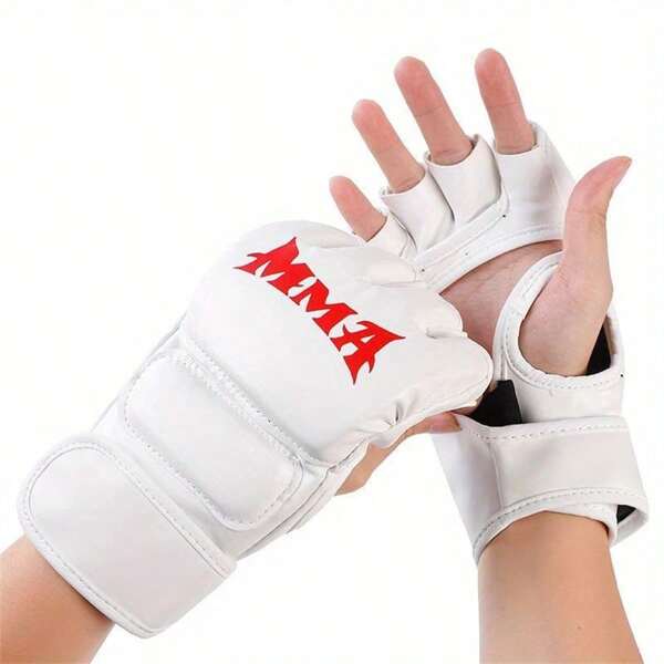 2pcs/1 Pair Half-Finger Boxing Gloves, Fighting Punching Bag Mitts For MMA Martial Arts Workout, Adult Thick Gloves