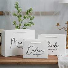 1pc Customized Bridesmaid Groomsman Wedding Gift Bag, Personalized Paper Reusable Bridal Shower Party Favor Gift Bag,Multi-Functional,Durable,Ornamental,Reusable,Exquisite,Stylish,High-Quality,Colorful,Modern,Custom,Personalized,Unique,Ideal Gifts For Him,Ideal Gifts For Her,Boyfriend,Dad,Girlfriend,Mom,Family,Friends,Tea Room,Home,Garden,Office,For Anniversaries,For Valentine's Day,For Mother's Day,For Birthdays,For Father's Day,For Graduation,For Weddings,For Housewarming,Home Decor,Home Decor,Warm Ambience,Winter Grace - Multicolor - View 5