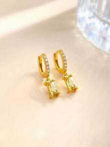 Esberry 1Pair Water Droplet Birthstone Drop Earrings For Women S925 Sterling Silver 12 Month Personalized Earrings Fine Jewelry Birthday Gift