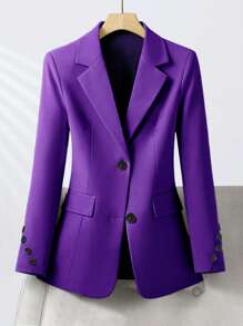 Women's Elegant Lightweight Commuting Single Button Blazer