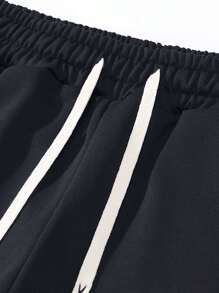 Pantalones jogger con cordón y estampado de letras para hombres, de ajuste holgado y casual con bolsillos, aptos para primavera/otoño, adecuados para vacaciones, actividades al aire libre, ir al trabajo, pesca, campamento, regalo para novio/esposo