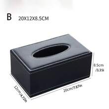 1 Stück Leder Taschentuchbox, minimalistischer Halter für Papierhandtücher zuhause/im Hotel/im Auto - Schwarz - Übersicht 11