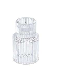 6 个玻璃烛台 - 透明小锥形烛台，婚礼装饰桌的中心装饰品，适合烛台、圣诞派对、客厅、晚宴和降临节使用