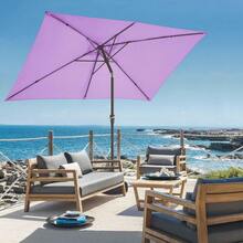 6.5x10 Ft Rectangular Patio Umbrellas Outdoor Market Umbrella With Push Button Tilt And Crank, Rectangle Table Umbrella 6 Sturdy Ribs UV Protection For Pool Garden Backyard Deck, Red - Taro Purple - View 5