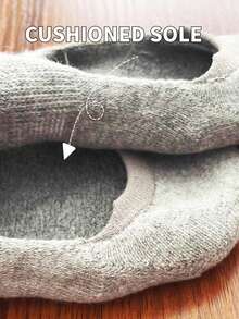 5雙女性優雅素色厚緩衝低胸平底防滑船襯墊襪子 - 米色 - 查看 10