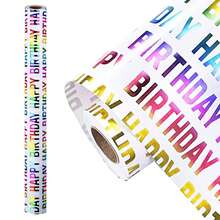 3-Style Birthday Wrapping Paper Rolls, 17in X 120in Per Roll, Colorful Foil Birthday Designs For Parties, Celebrations - Multicolor - View 11
