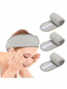 3Pcs Adjustable Women's Spa Facial Headband, Shower & Makeup Hair Tie Suitable For Washing Face, Soft Towel & Hair Styling Accessory Accessories,Skincare Headband,Beauty,Skin Care Products,Spa,Self Care,Skin Care Tools,Face Care,Esthetician Supplies,Skin,Face Wash,Facial - Multicolor - View 12
