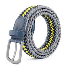 1 件男士松紧腰带，2025 春季新款麦穗编织设计，时尚休闲适合音乐节和日常穿着 - 3558-N - 查看 8