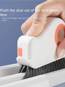 Brosse de nettoyage de rail de fenêtre 2-en-1 - Grattoir détachable pour porte et rebord de fenêtre, nettoyeur de coin de vitre et outil de fente de rebord en plastique