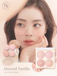 DASIQUE Ice Cream Blush Palette - Velvet Matte & High-Pigment Cheek Color, Buildable Blendable Blush For Soft Gradient Makeup - #09 Almond Vanilla - View 3