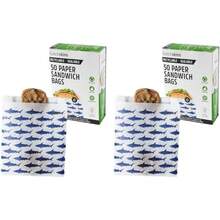 Made Without PFAS And BPA Lunchskins  & Sealable Food Storage Sandwich Bags, Shark Design, 50 Bags - - Shark - View 2