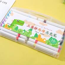 12/18/24/36/48 支丙烯水彩笔套装 - 三角形笔杆，易于抓握，适合绘画、着色和艺术创作 - 适合学校、办公室和学生的完美文具