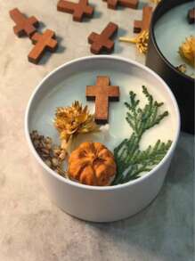 Cross-Shaped Candle, Made Of Natural Soy Wax, Prayer Iron Candle Holder, Suitable For Prayer Ceremonies, Room Decor, And Emergency Lighting