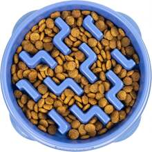 Outward Hound Fun Feeder Slo Bowl, Slow Feeder Dog Bowl, Medium/Mini, Turquoise - 藍色 - 查看 1