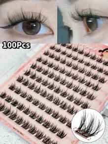 120 Büschel, kein Kleber, kein Entferner erforderlich, individuelle Wimpernbüschel C/D 0,07 mm 12-14 mm, natürlich aussehende dreidimensionale Wimpernverlängerungen Manga Wimpern