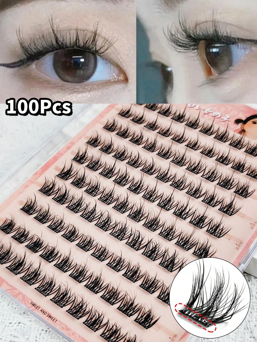 120 Büschel, kein Kleber, kein Entferner erforderlich, individuelle Wimpernbüschel C/D 0,07 mm 12-14 mm, natürlich aussehende dreidimensionale Wimpernverlängerungen Manga Wimpern
