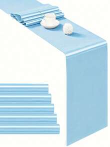 2件/5件/10件缎面婚礼装饰桌旗适用于酒店活动家居生日餐厅宴会丝带桌旗派对桌旗 - 彩色 - 查看 43